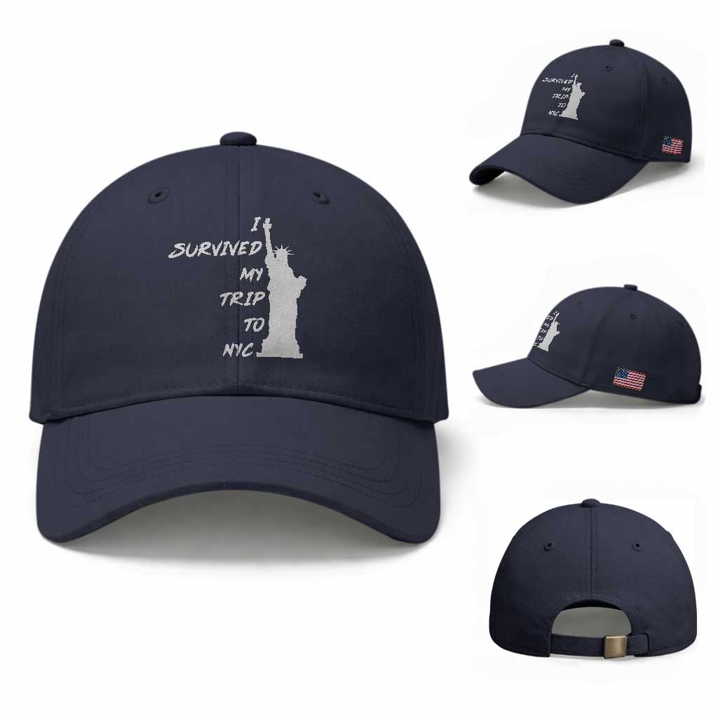 Funny New York City Travel Graphic Baseball Cap I Survived My Trip To NYC