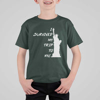 Funny New York City Travel Graphic T Shirt For Kid I Survived My Trip To NYC