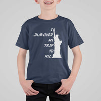 Funny New York City Travel Graphic T Shirt For Kid I Survived My Trip To NYC