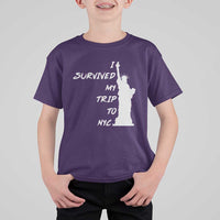 Funny New York City Travel Graphic T Shirt For Kid I Survived My Trip To NYC