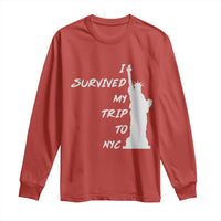 Funny New York City Travel Graphic Long Sleeve Shirt I Survived My Trip To NYC