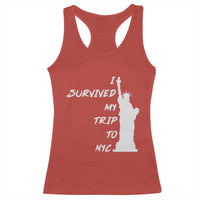 Funny New York City Travel Graphic Racerback Tank Top I Survived My Trip To NYC