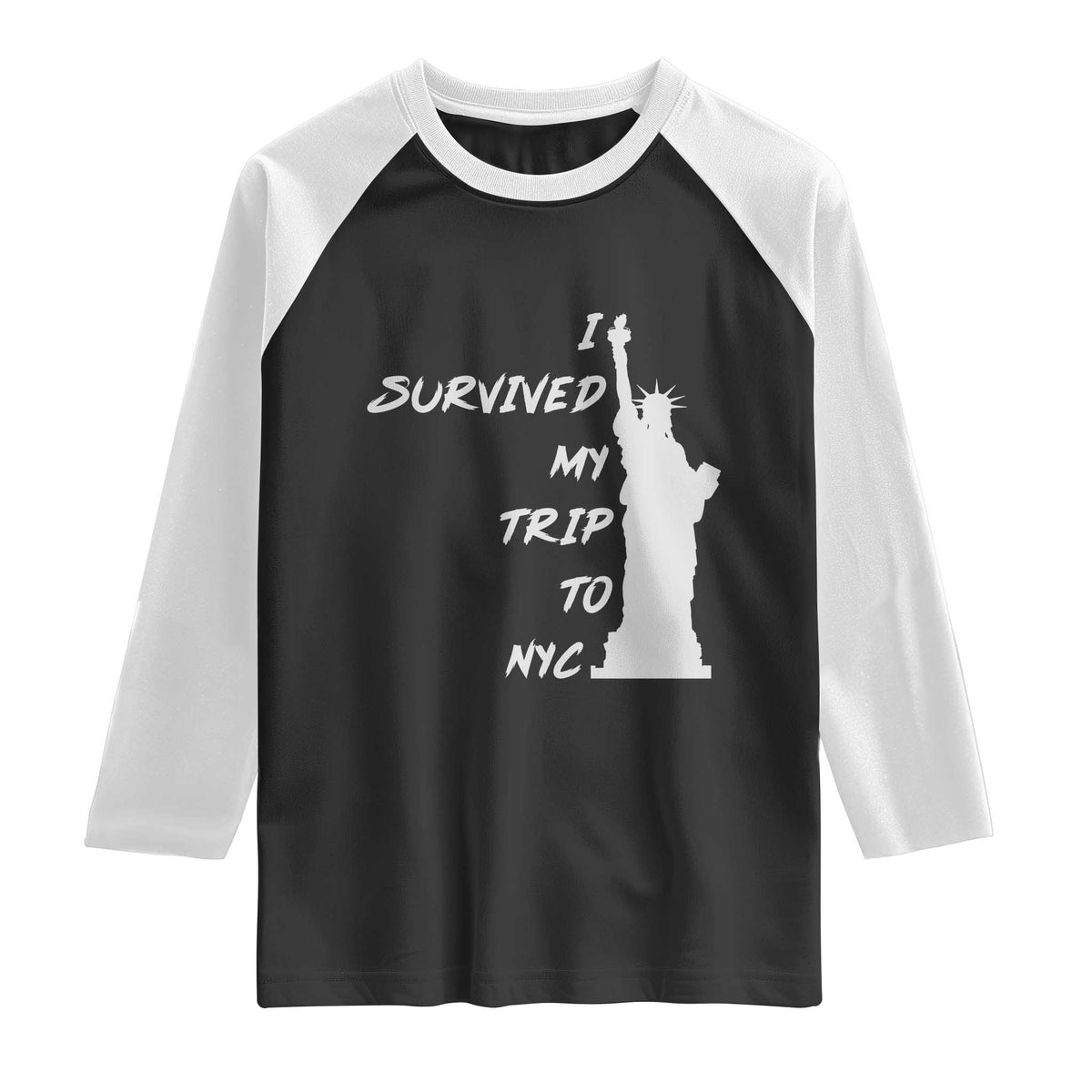 Funny New York City Travel Graphic Raglan Shirt I Survived My Trip To NYC