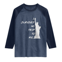 Funny New York City Travel Graphic Raglan Shirt I Survived My Trip To NYC