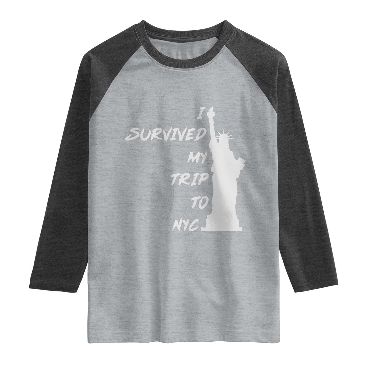 Funny New York City Travel Graphic Raglan Shirt I Survived My Trip To NYC