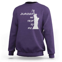 Funny New York City Travel Graphic Sweatshirt I Survived My Trip To NYC