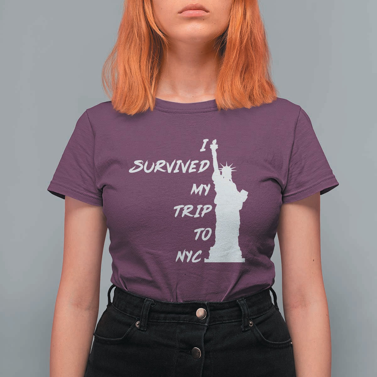 Funny New York City Travel Graphic T Shirt For Women I Survived My Trip To NYC