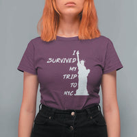 Funny New York City Travel Graphic T Shirt For Women I Survived My Trip To NYC