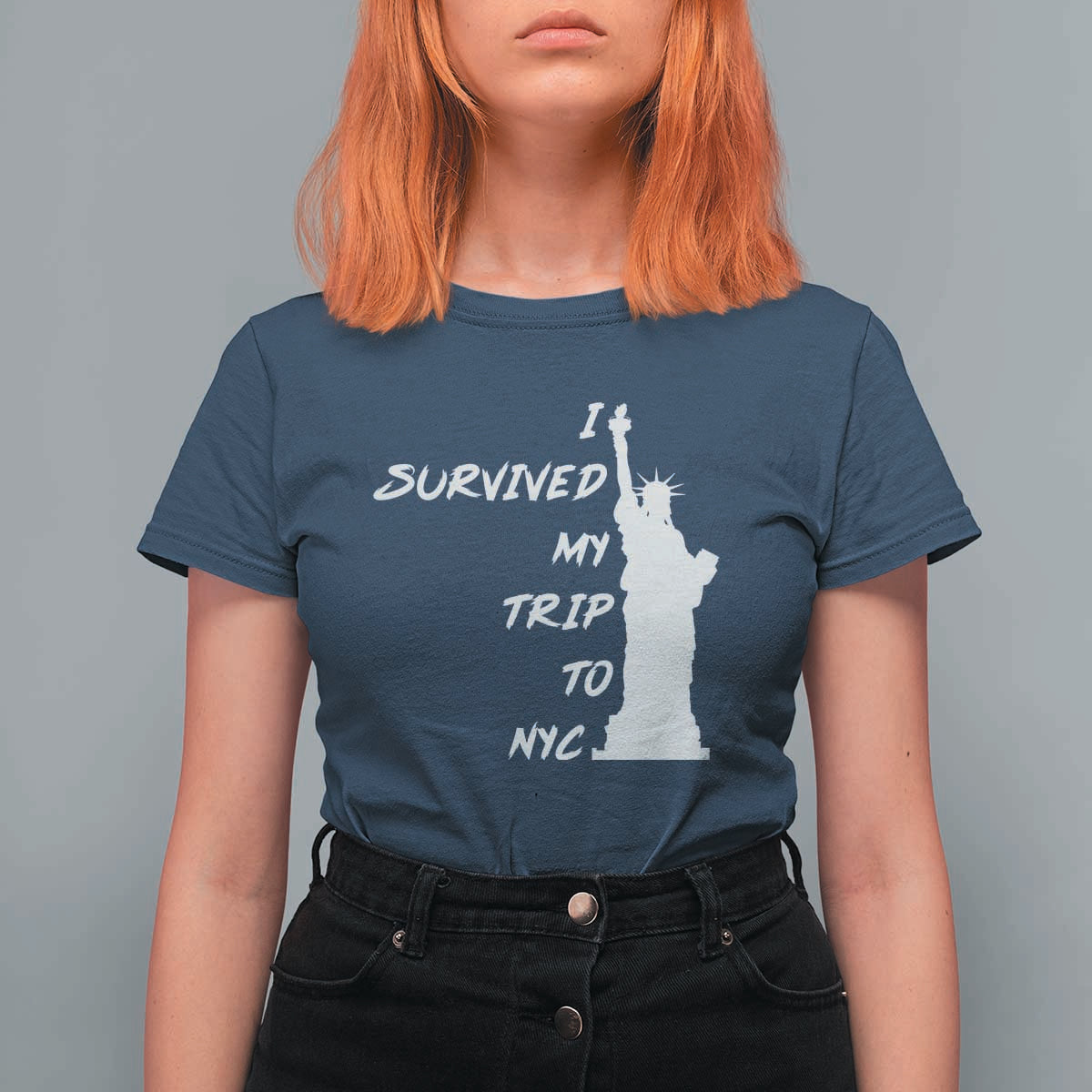 Funny New York City Travel Graphic T Shirt For Women I Survived My Trip To NYC