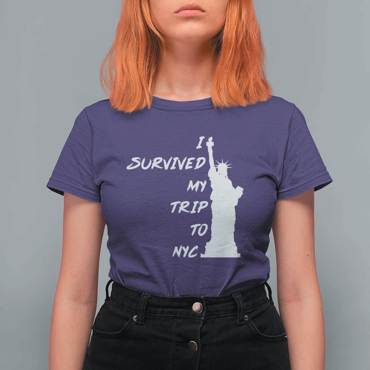 Funny New York City Travel Graphic T Shirt For Women I Survived My Trip To NYC