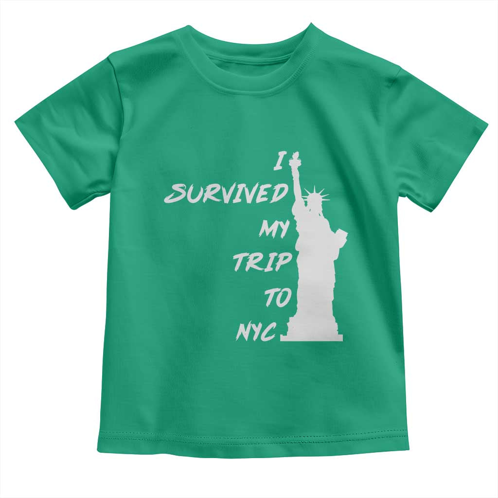 Funny New York City Travel Graphic Toddler T Shirt I Survived My Trip To NYC
