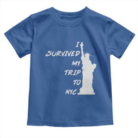 Funny New York City Travel Graphic Toddler T Shirt I Survived My Trip To NYC