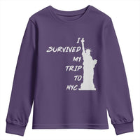 Funny New York City Travel Graphic Youth Sweatshirt I Survived My Trip To NYC