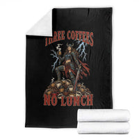Funny Medieval Knight Worker Meme Throw Blanket Three Coffees No Lunch Valkyrie Coffee Lover
