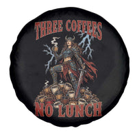 Funny Medieval Knight Worker Meme Spare Tire Cover Three Coffees No Lunch Valkyrie Coffee Lover