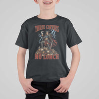 Funny Medieval Knight Worker Meme T Shirt For Kid Three Coffees No Lunch Valkyrie Coffee Lover