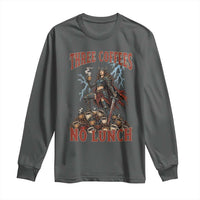 Funny Medieval Knight Worker Meme Long Sleeve Shirt Three Coffees No Lunch Valkyrie Coffee Lover