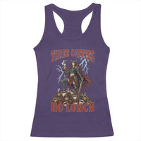 Funny Medieval Knight Worker Meme Racerback Tank Top Three Coffees No Lunch Valkyrie Coffee Lover