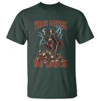 Funny Medieval Knight Worker Meme T Shirt Three Coffees No Lunch Valkyrie Coffee Lover