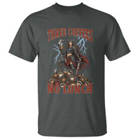 Funny Medieval Knight Worker Meme T Shirt Three Coffees No Lunch Valkyrie Coffee Lover