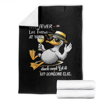 Whatever Life Throws At You Duck Throw Blanket Funny Sarcastic Quote - Wonder Print Shop