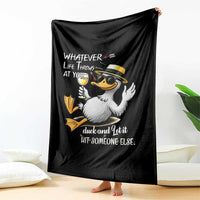Whatever Life Throws At You Duck Throw Blanket Funny Sarcastic Quote - Wonder Print Shop