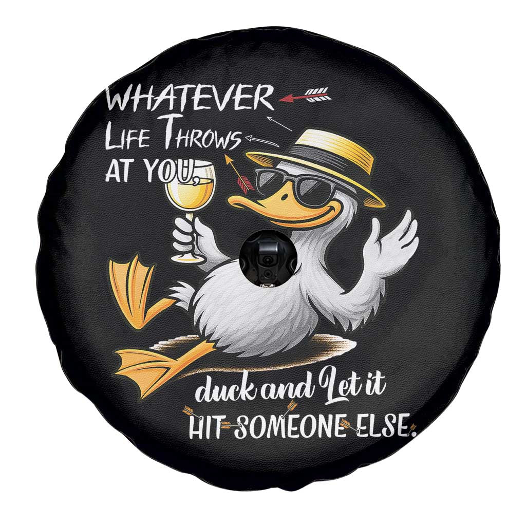 Whatever Life Throws At You Duck Spare Tire Cover Funny Sarcastic Quote - Wonder Print Shop
