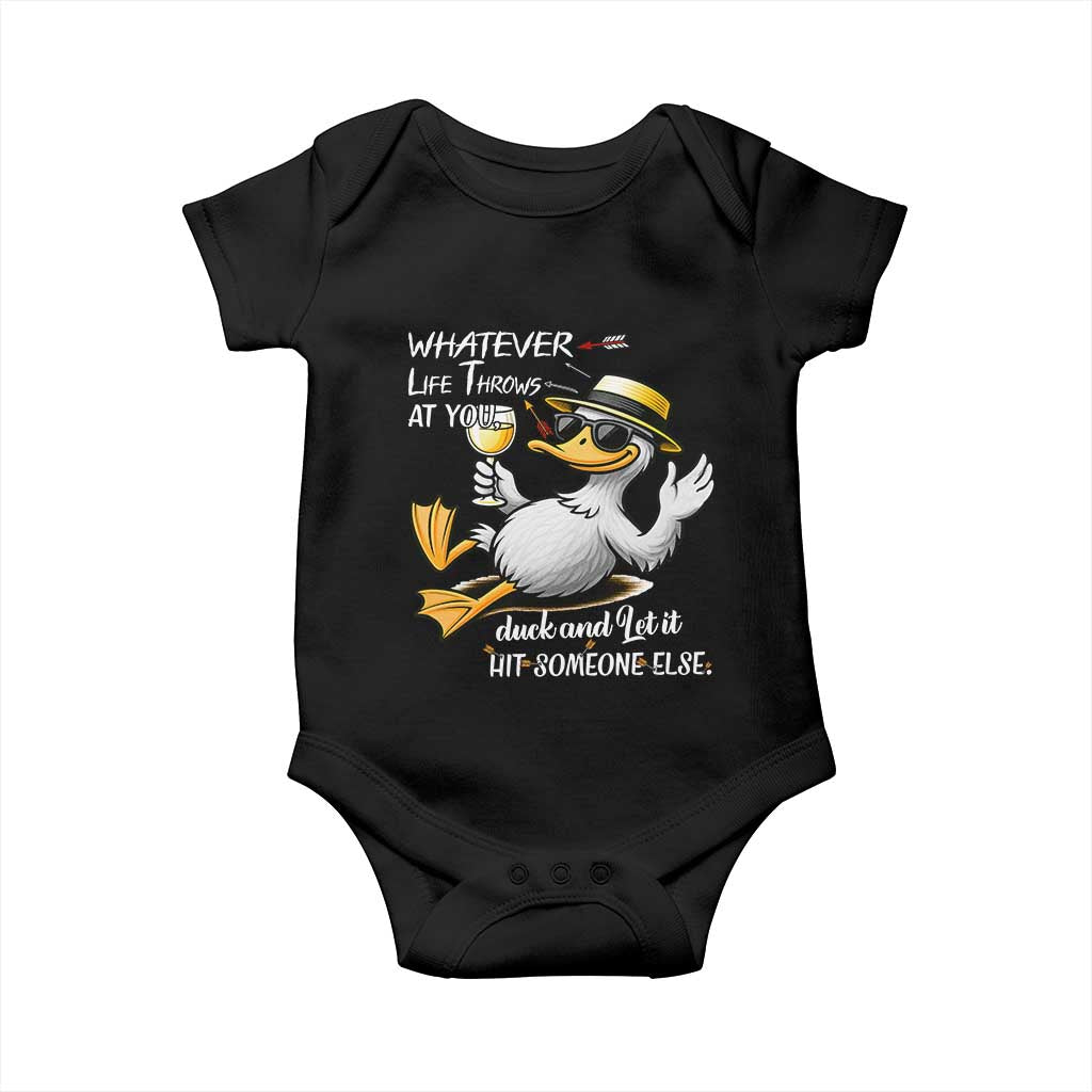 Whatever Life Throws At You Duck Baby Onesie Funny Sarcastic Quote - Wonder Print Shop