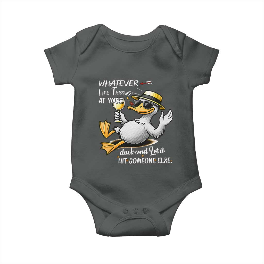 Whatever Life Throws At You Duck Baby Onesie Funny Sarcastic Quote - Wonder Print Shop
