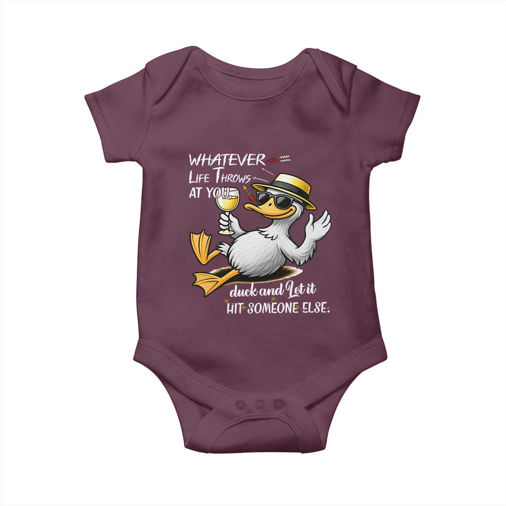 Whatever Life Throws At You Duck Baby Onesie Funny Sarcastic Quote - Wonder Print Shop