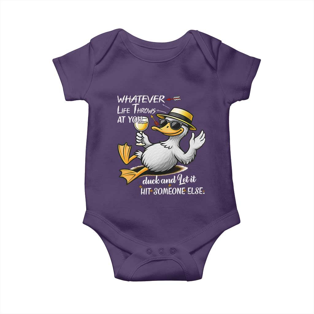 Whatever Life Throws At You Duck Baby Onesie Funny Sarcastic Quote - Wonder Print Shop