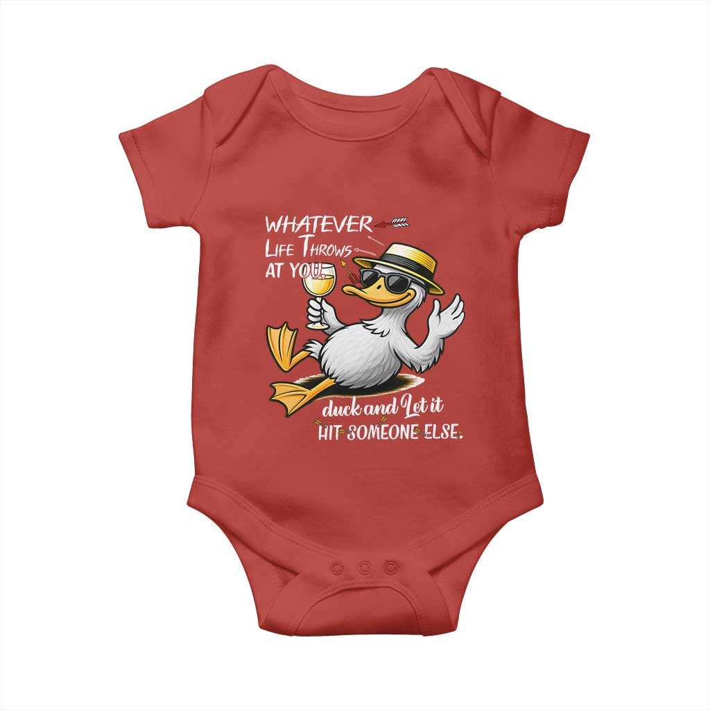 Whatever Life Throws At You Duck Baby Onesie Funny Sarcastic Quote - Wonder Print Shop
