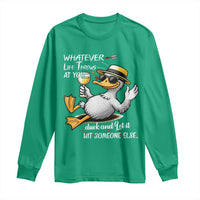Whatever Life Throws At You Duck Long Sleeve Shirt Funny Sarcastic Quote - Wonder Print Shop