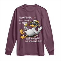 Whatever Life Throws At You Duck Long Sleeve Shirt Funny Sarcastic Quote - Wonder Print Shop