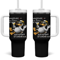 Whatever Life Throws At You Duck Tumbler With Handle Funny Sarcastic Quote