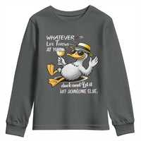 Whatever Life Throws At You Duck Youth Sweatshirt Funny Sarcastic Quote - Wonder Print Shop