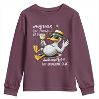Whatever Life Throws At You Duck Youth Sweatshirt Funny Sarcastic Quote - Wonder Print Shop