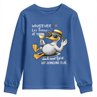 Whatever Life Throws At You Duck Youth Sweatshirt Funny Sarcastic Quote - Wonder Print Shop