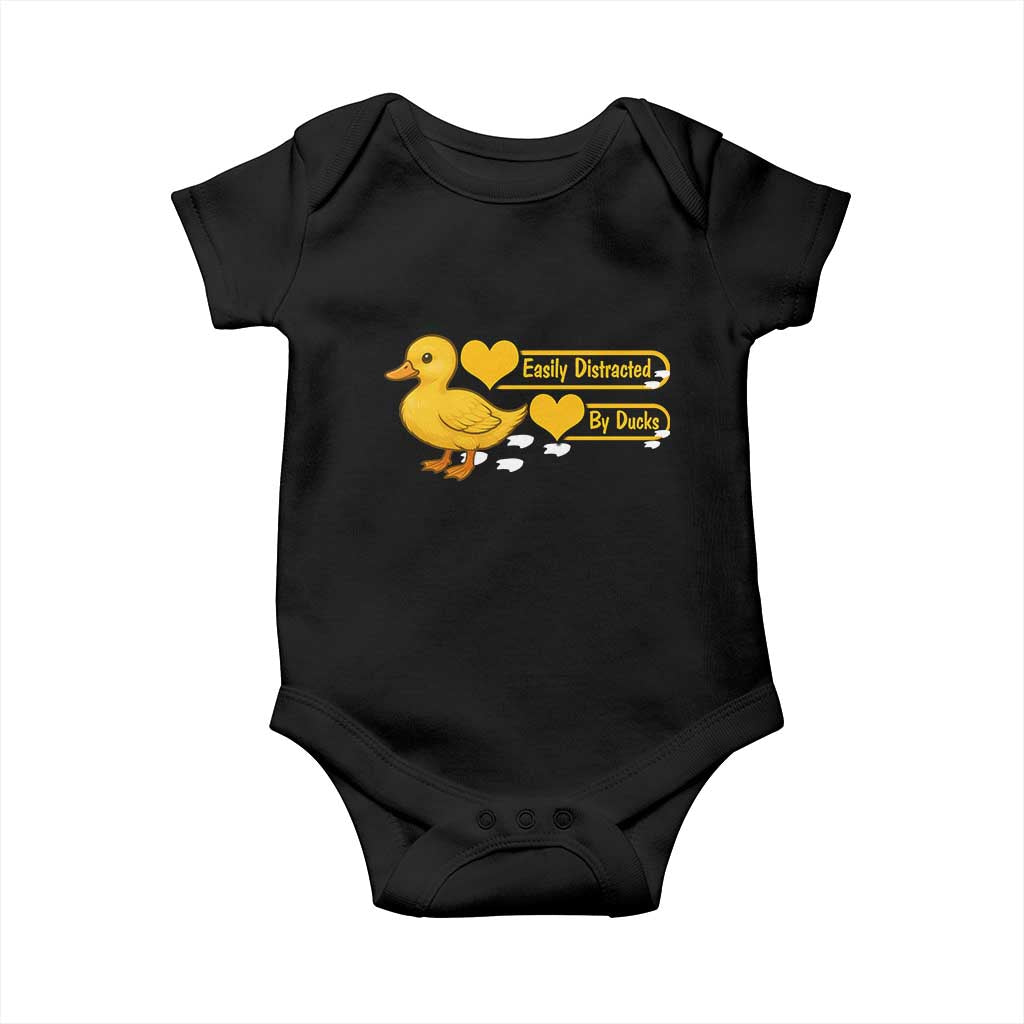 Funny Duck Lover Gift Baby Onesie Easily Distracted By Ducks - Wonder Print Shop