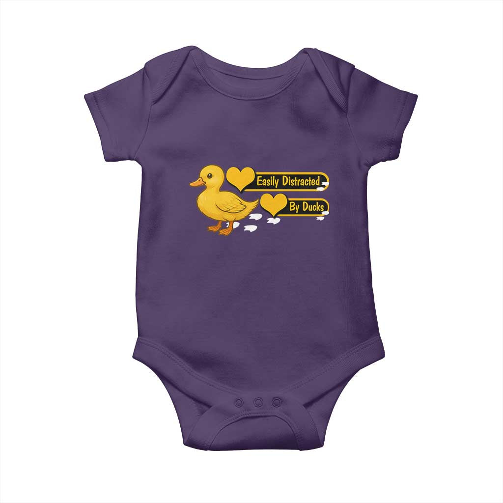 Funny Duck Lover Gift Baby Onesie Easily Distracted By Ducks - Wonder Print Shop