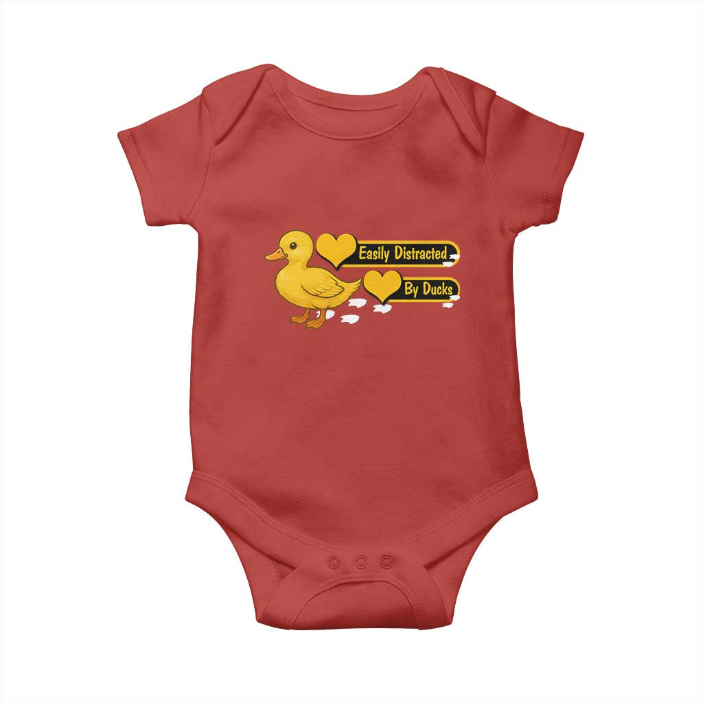 Funny Duck Lover Gift Baby Onesie Easily Distracted By Ducks - Wonder Print Shop