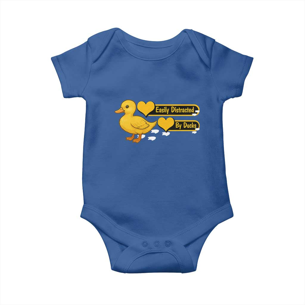 Funny Duck Lover Gift Baby Onesie Easily Distracted By Ducks - Wonder Print Shop