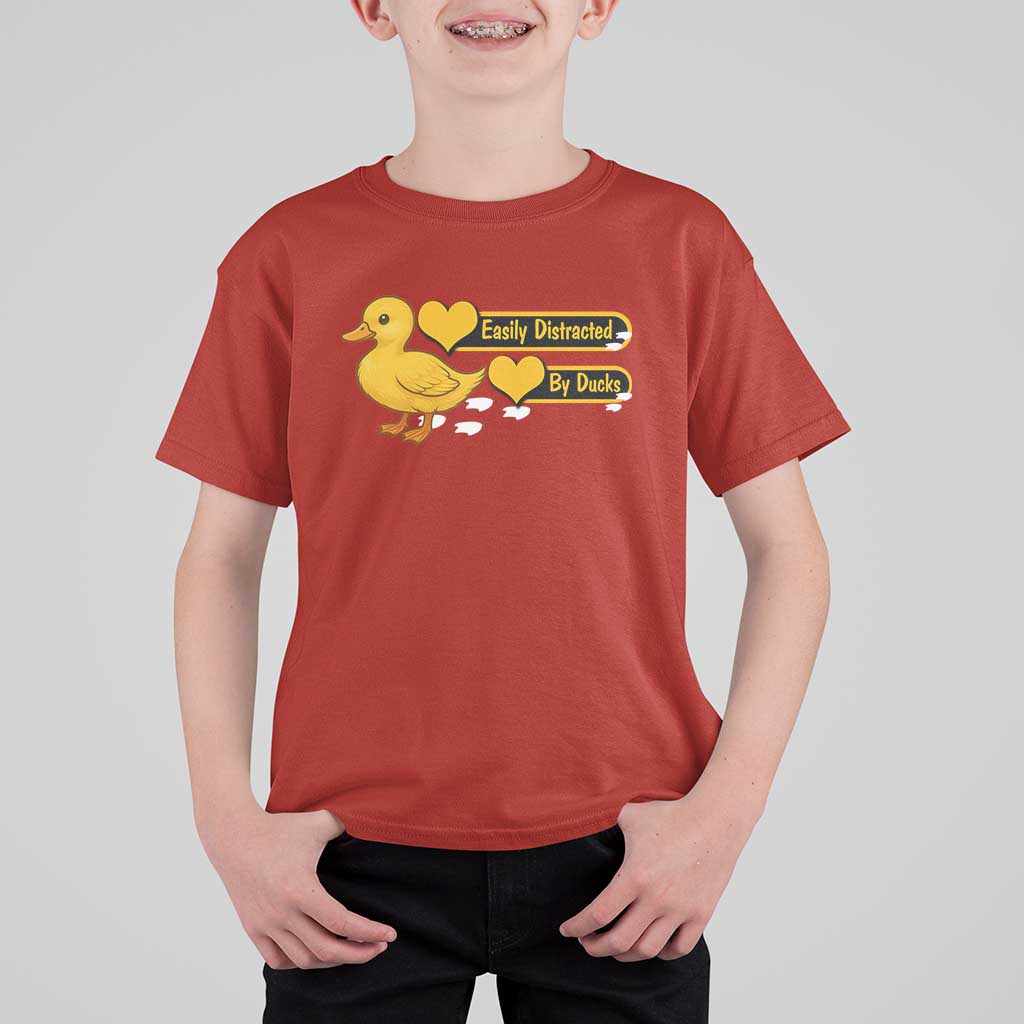 Funny Duck Lover Gift T Shirt For Kid Easily Distracted By Ducks - Wonder Print Shop