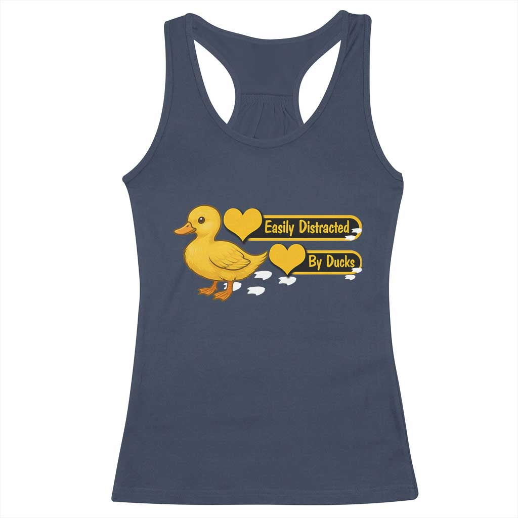 Funny Duck Lover Gift Racerback Tank Top Easily Distracted By Ducks - Wonder Print Shop