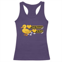 Funny Duck Lover Gift Racerback Tank Top Easily Distracted By Ducks - Wonder Print Shop