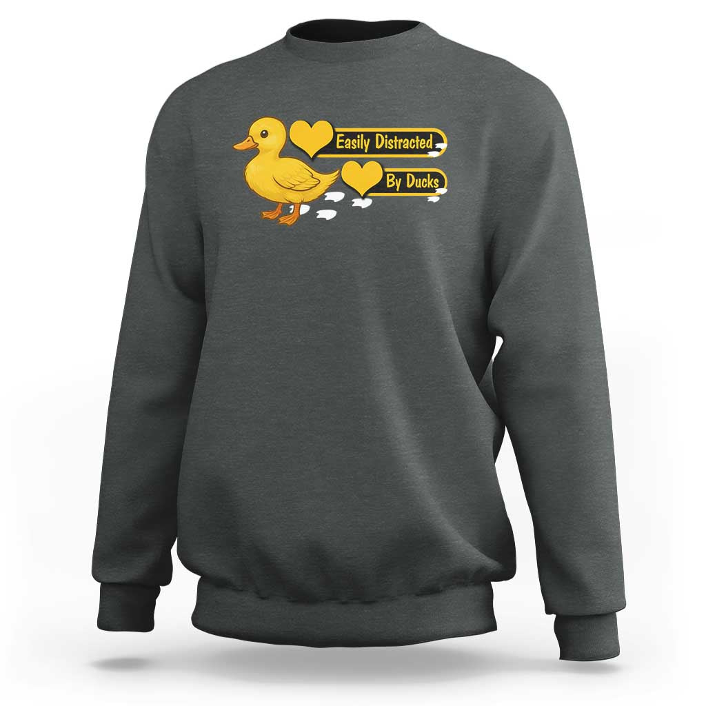 Funny Duck Lover Gift Sweatshirt Easily Distracted By Ducks - Wonder Print Shop