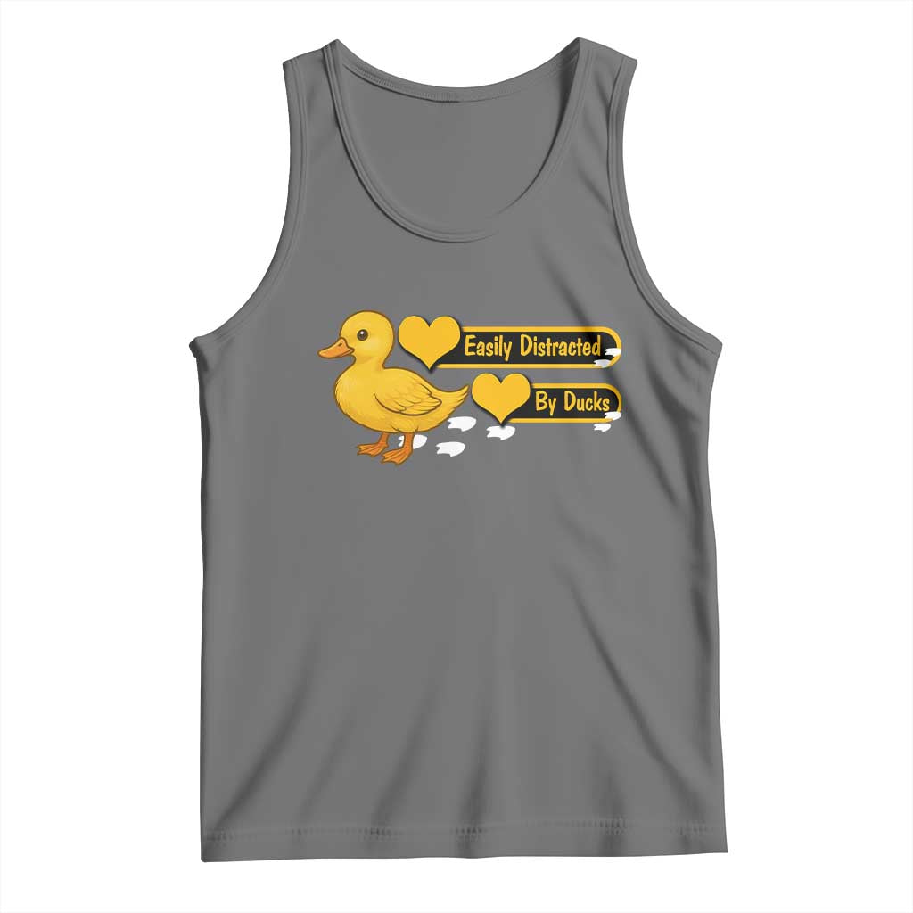 Funny Duck Lover Gift Tank Top Easily Distracted By Ducks - Wonder Print Shop