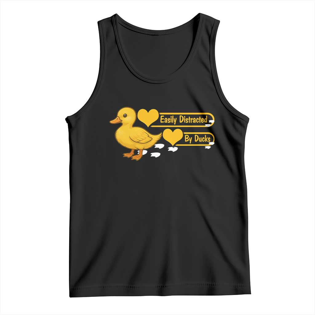 Funny Duck Lover Gift Tank Top Easily Distracted By Ducks - Wonder Print Shop