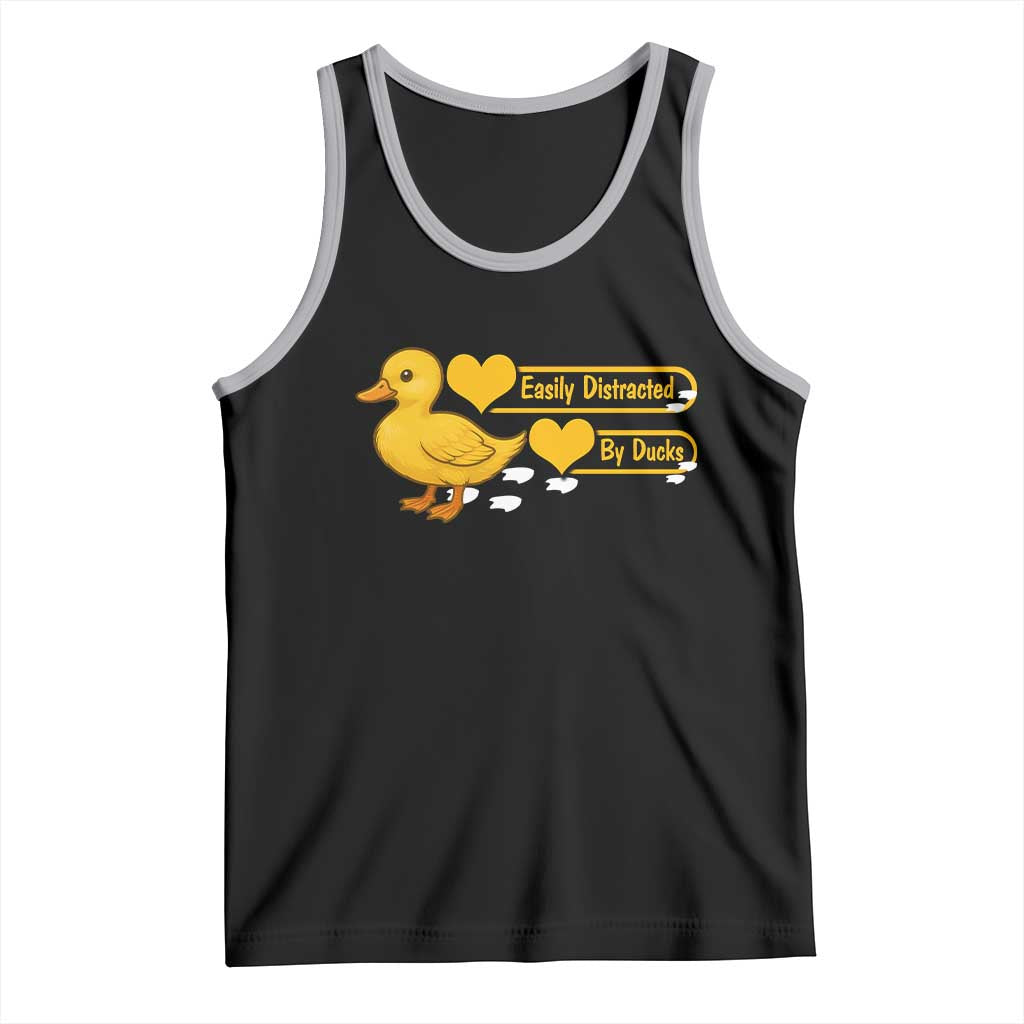 Funny Duck Lover Gift Tank Top Easily Distracted By Ducks - Wonder Print Shop