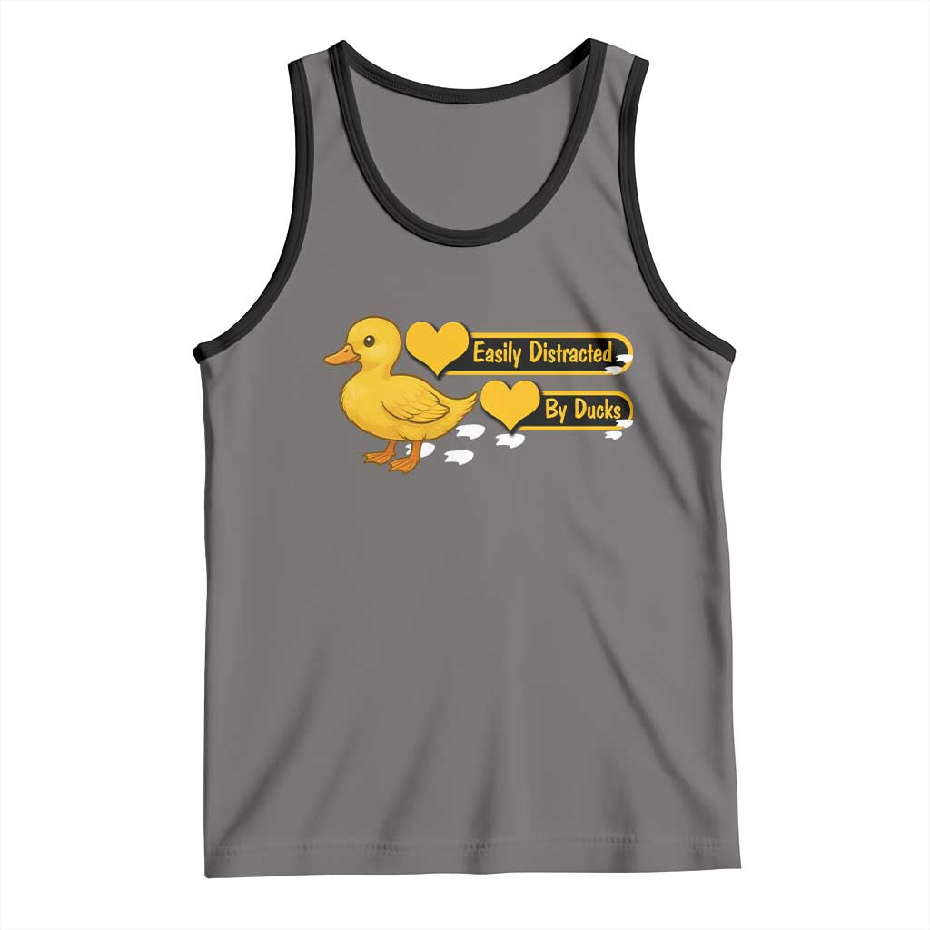 Funny Duck Lover Gift Tank Top Easily Distracted By Ducks - Wonder Print Shop